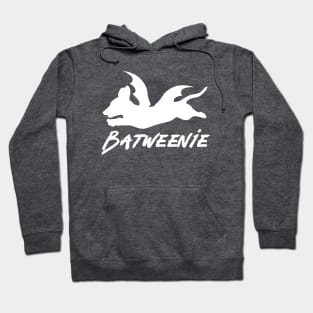 Batweenie Dachshund White Words Hoodie